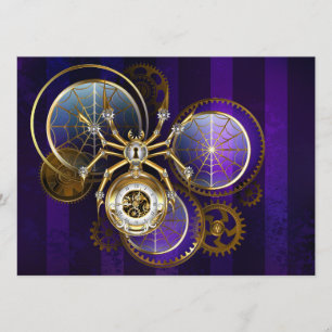 Steampunk Spider on Purple Background Programme