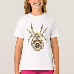 Steampunk Spider on Purple Background T-Shirt