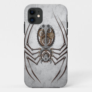 Steampunk Spider on Rough Steel iPhone 11 Case