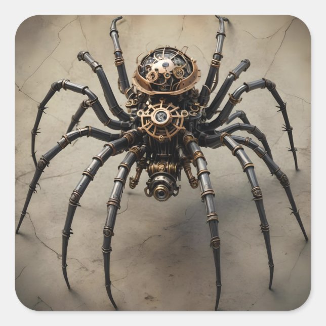 Steampunk Spider  Square Sticker (Front)