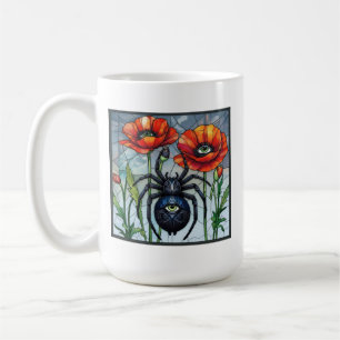 Steampunk Spider Stained Glass Poppies Eye Art Coffee Mug