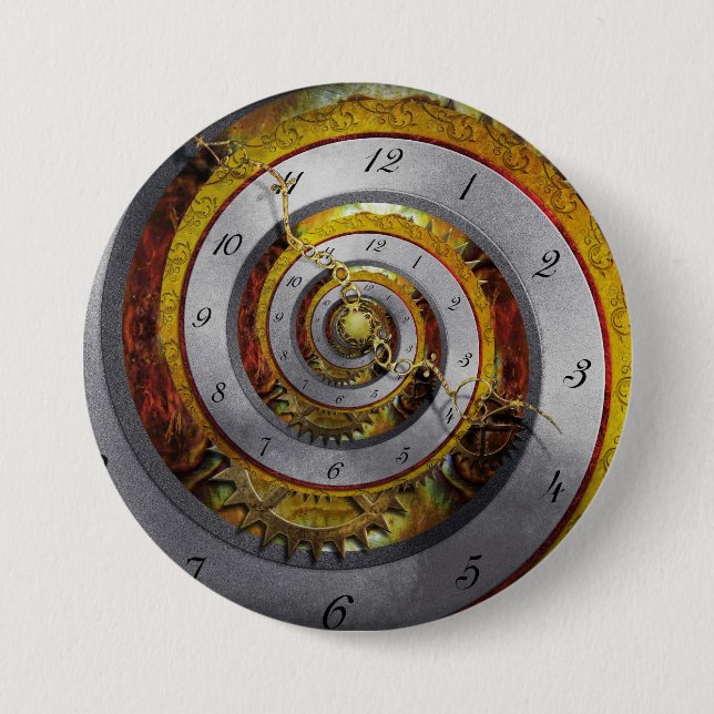 Steampunk - Spiral - Infinite time 7.5 Cm Round Badge (Front)