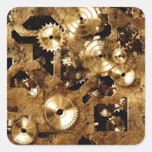 Steampunk Square Sticker