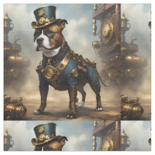 Steampunk Staffordshire Bull Terrier, Fabric