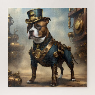 Steampunk Staffordshire Bull Terrier, Jigsaw Puzzle
