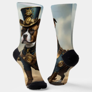 Steampunk Staffordshire Bull Terrier, Socks