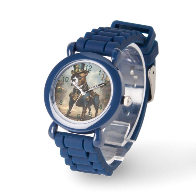 Steampunk Staffordshire Bull Terrier,  Watch (Angle)