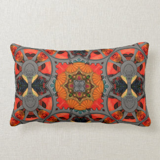 Steampunk Stained Glass Tapestry Lumbar Cushion