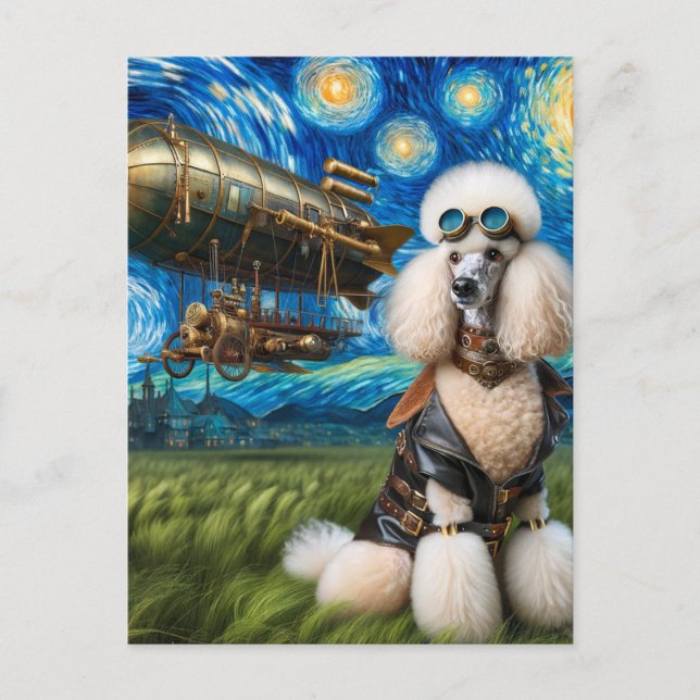 Steampunk Standard Poodle Postcard (Front)