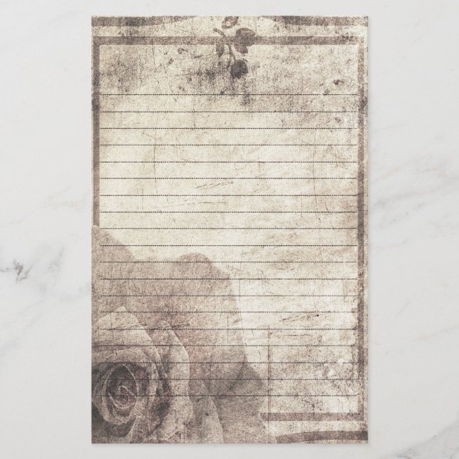 Steampunk Stationery - Antique Rose (Front)
