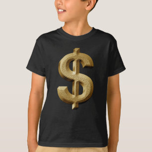Steampunk Stone Carved Dollar Sign Money Symbol T-Shirt