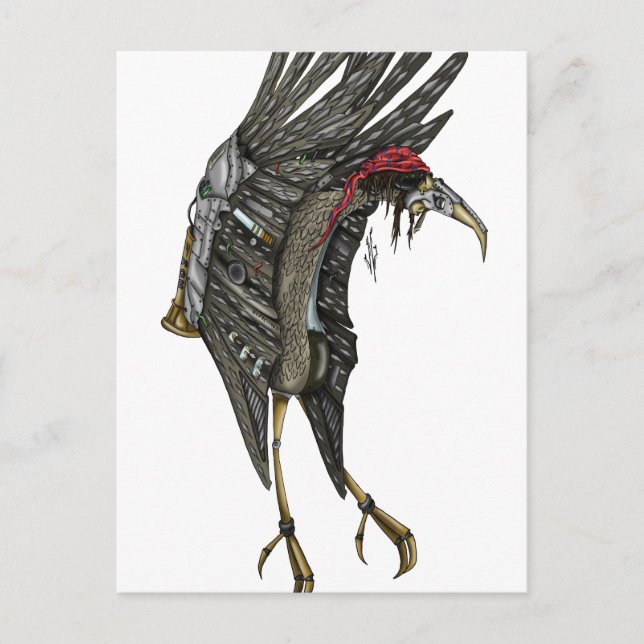 Steampunk Stork Postcard (Front)