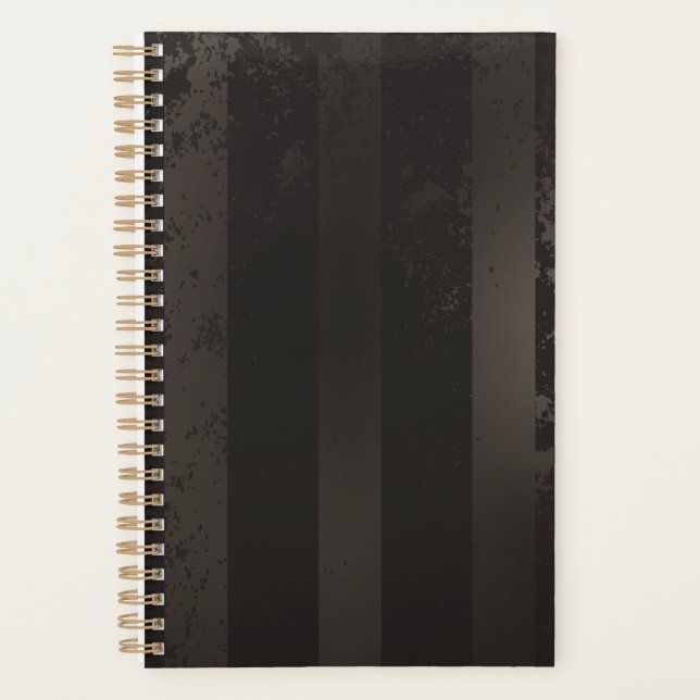 Steampunk striped brown background planner (Front)