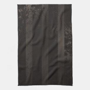 Steampunk striped brown background tea towel