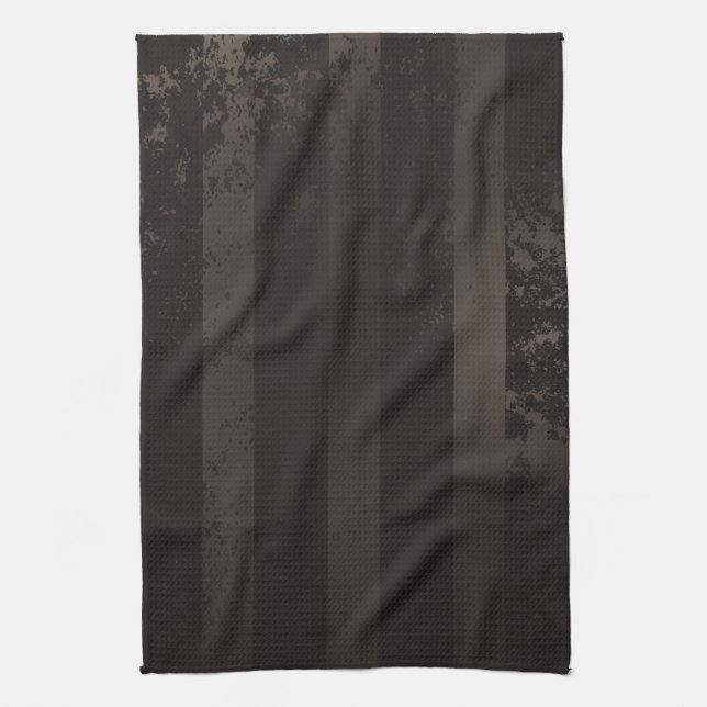 Steampunk striped brown background tea towel (Vertical)