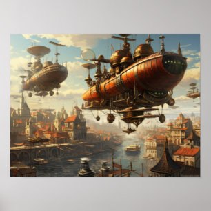 Steampunk Style: Airships and Zeppelins Poster