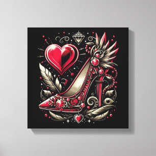 Steampunk Style Red Stiletto High Heels Canvas Print