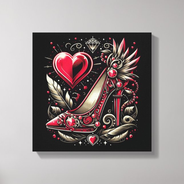 Steampunk Style Red Stiletto High Heels  Canvas Print (Front)
