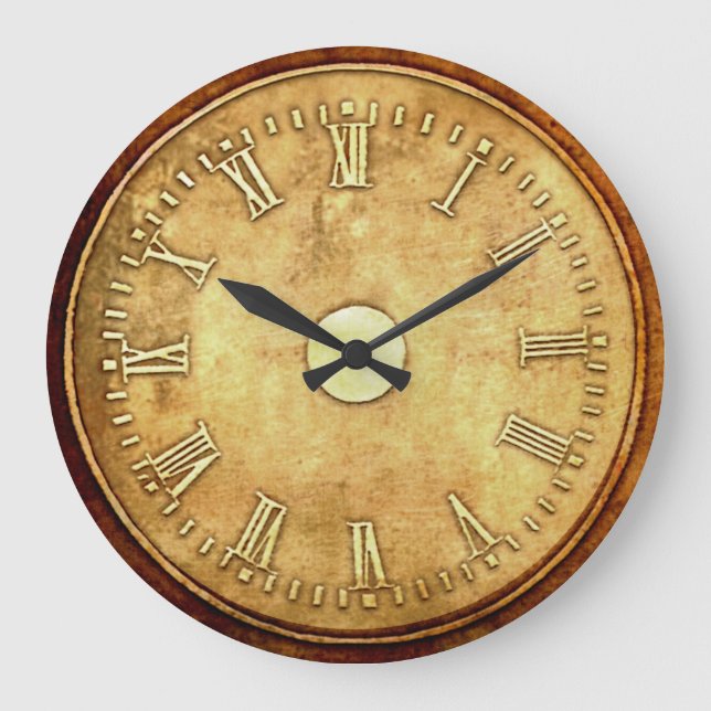 Steampunk Style Rust Edged  Large Clock (Front)