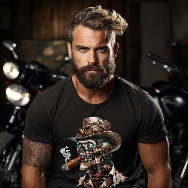 Steampunk Style Skeleton with Cigar T-Shirt (Creator Uploaded)