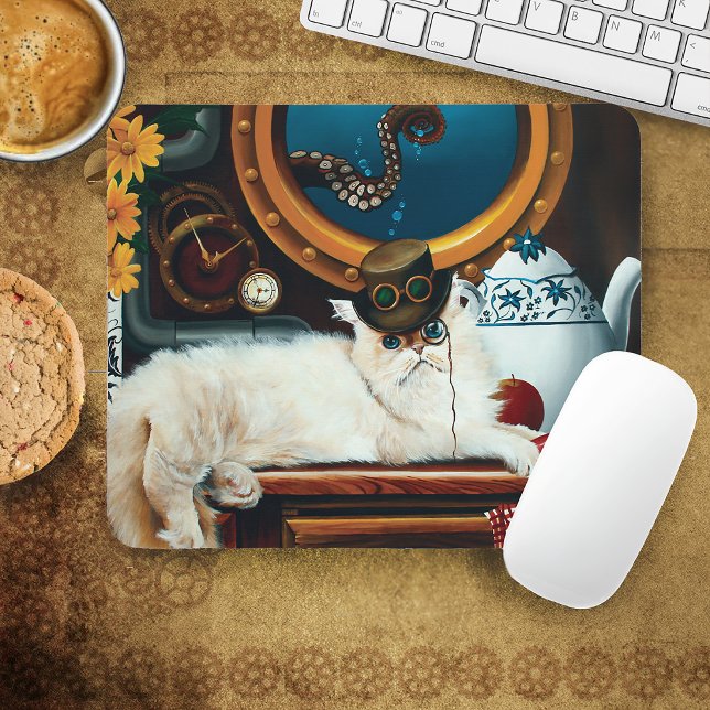 Steampunk Submarine Cat Tea Mouse Mat (Creator Uploaded)