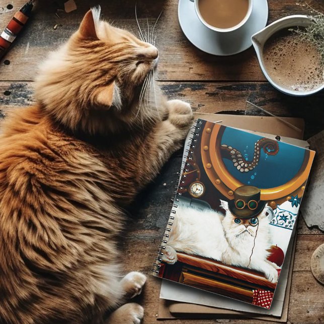 Steampunk Submarine Cat Tea Notebook (Creator Uploaded)