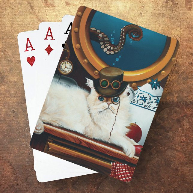 Steampunk Submarine Cat Tea Playing Cards (Creator Uploaded)