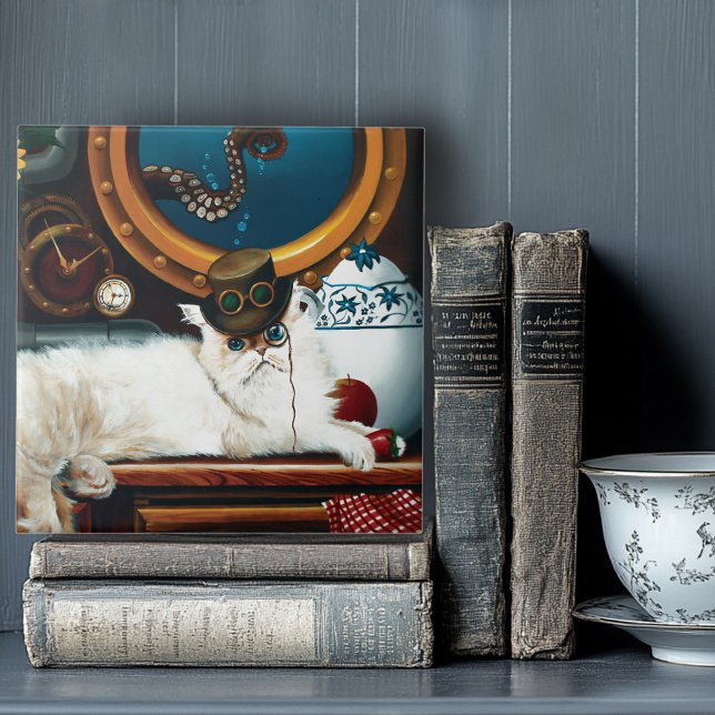 Steampunk Submarine Cat Tea Tile (Creator Uploaded)