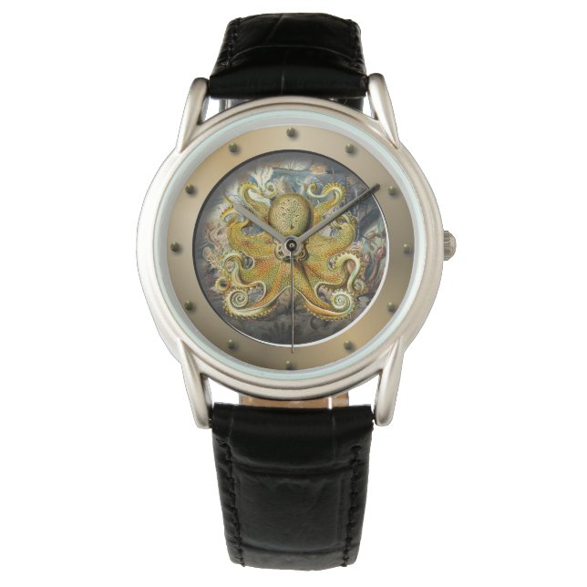 Steampunk Submarine Porthole Octopus Watch (Front)