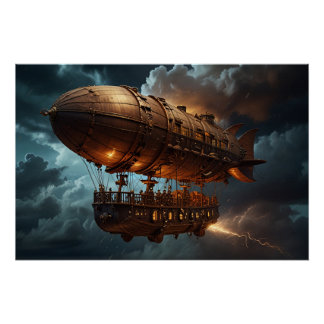Steampunk Submersible Ocean-liner Poster