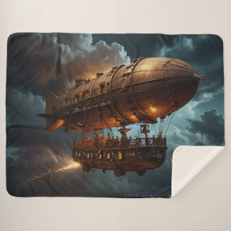 Steampunk Submersible Ocean-liner Sherpa Blanket