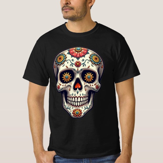 Steampunk Sugar Skull T-Shirt (Front)