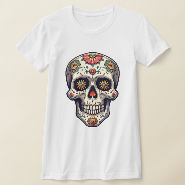 Steampunk Sugar Skull T-Shirt (Laydown)