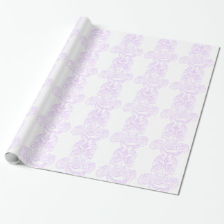 Steampunk Sugar Skull-Violet Outline Wrapping Paper