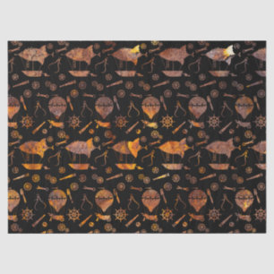 Steampunk Super Colourful Rusty Airships Tissue Paper