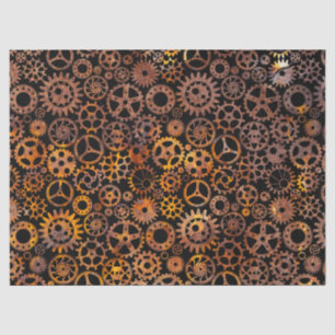 Steampunk Super Colourful Rusty Gears Tissue Paper