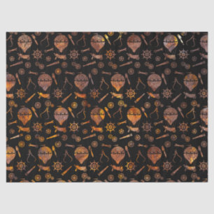 Steampunk Super Colourful Rusty Hot Air Balloons Tissue Paper