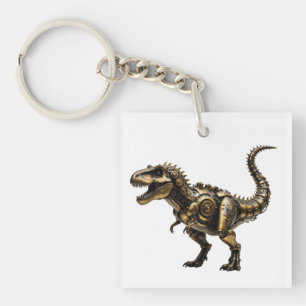 Steampunk T-Rex Mech – Brass Dino Beast Key Ring