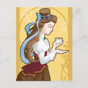 Steampunk Tea Time Postcard