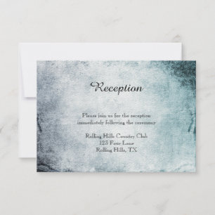 Steampunk Teal Heart Wedding Reception Invitation