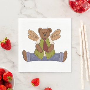 Steampunk Teddy Bear with Fairy Wings  Napkin