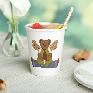 Steampunk Teddy Bear with Fairy Wings  Paper Cups
