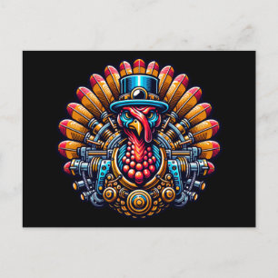 Steampunk Thanksgiving Turkey Postcard