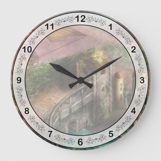 Steampunk - The age of invention Large Clock (Front)