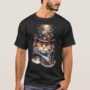Steampunk The Commander Cat Victorian T-Shirt