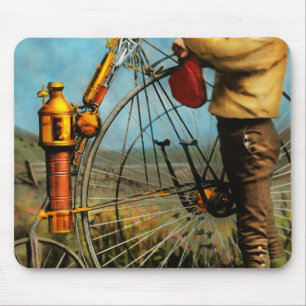 Steampunk - The Steampowered Bicycle 1884 Mouse Mat
