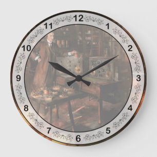 Steampunk - The time traveller 1920 Large Clock