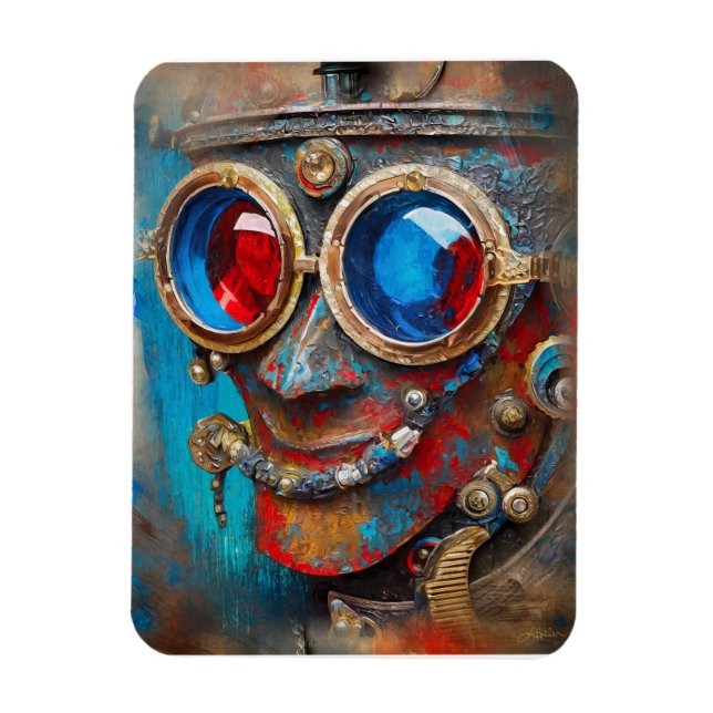 Steampunk The Tin Man Portrait Magnet (Vertical)