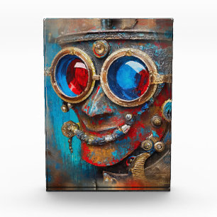Steampunk The Tin Man Portrait Photo Block
