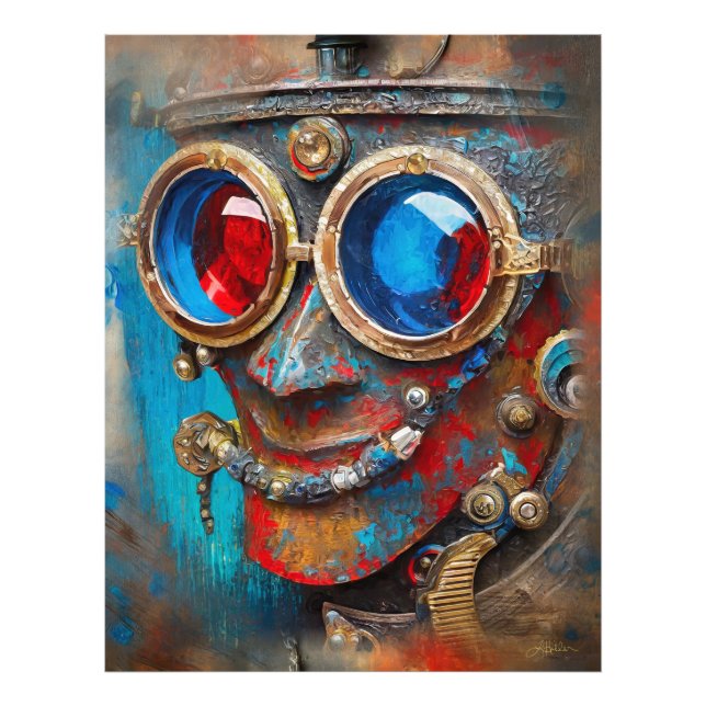 Steampunk The Tin Man Portrait Photo Print (Front)